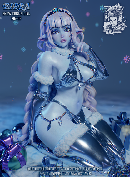 Eirra - Snow Goblin | Clothed or Nude | Resin 3D Printed Pinup | Ronin Arts Workshop