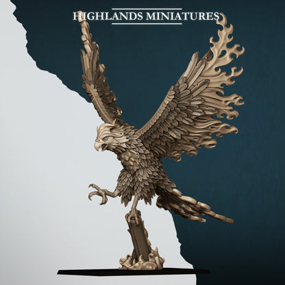 Fire Phoenix (Optional Rider) | Aegean Elves | Highlands Miniatures