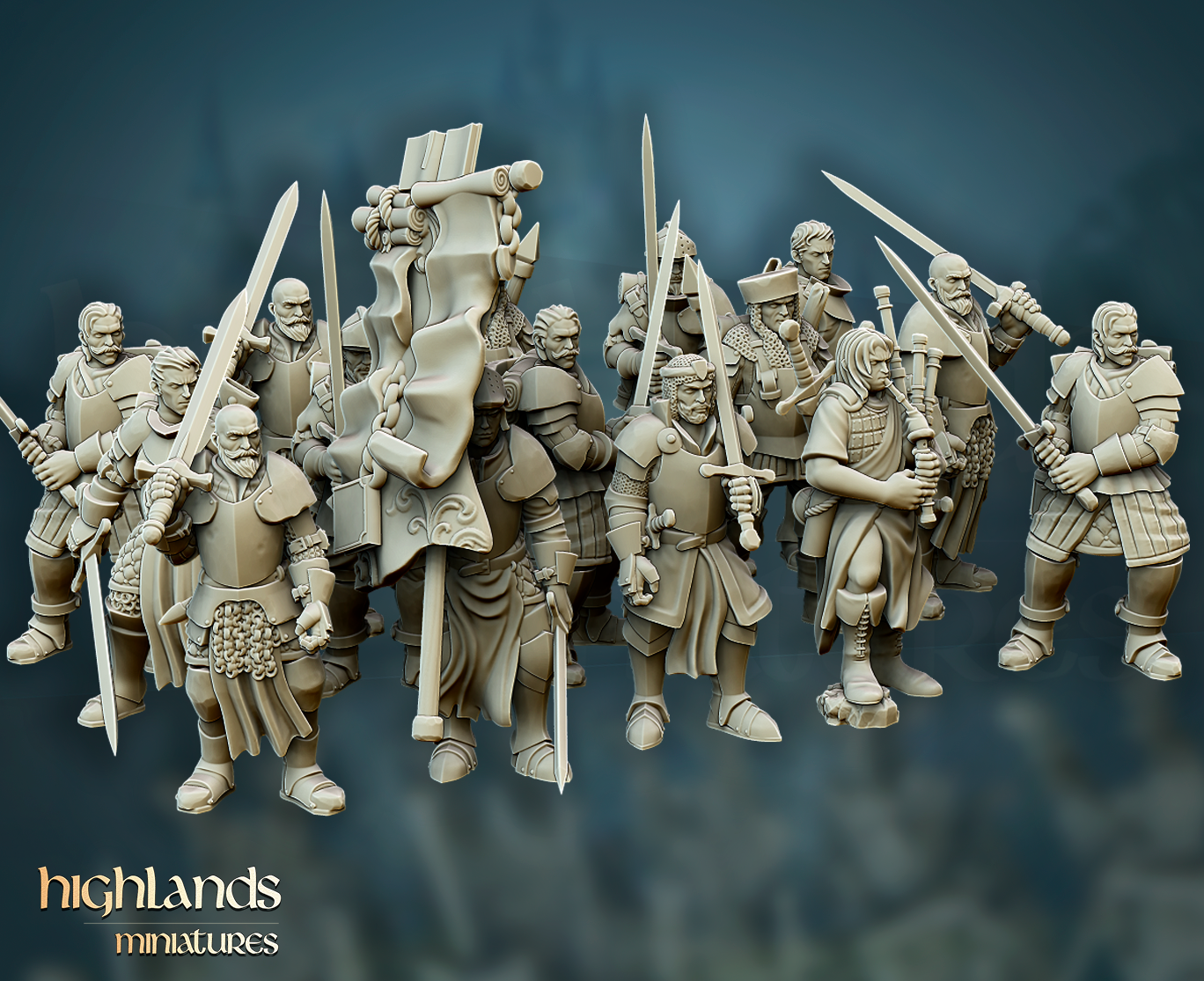 Questing Knights of Gallia on Foot | Gallia, the Medieval Kingdom | Highlands Miniatures