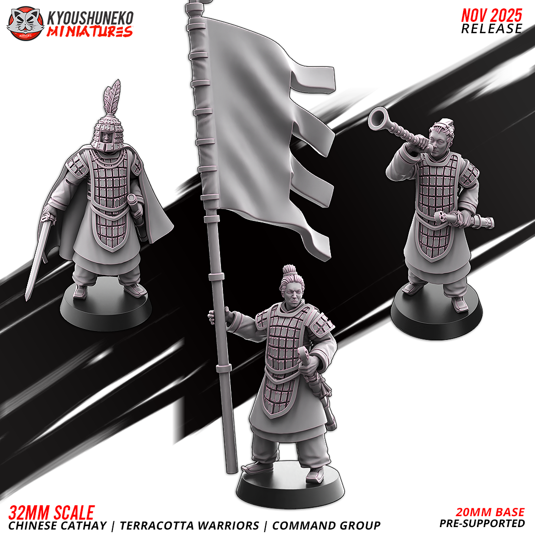 Chinese Cathay Terracotta Warriors Command Group