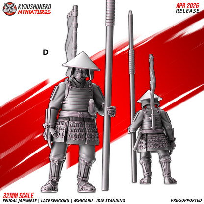 Feudal Japanese Late Sengoku Ashigaru Idle Standing