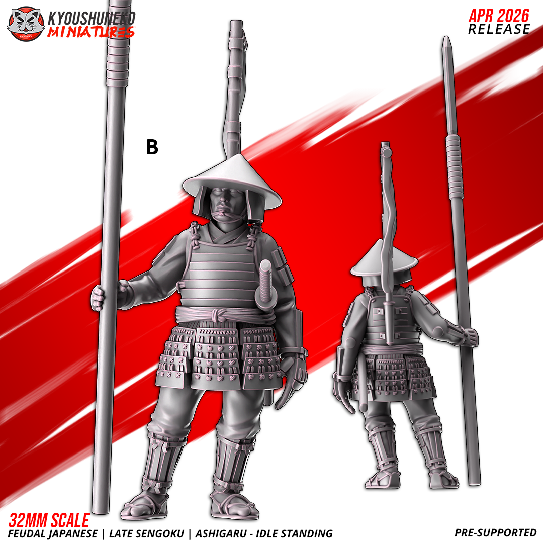 Feudal Japanese Late Sengoku Ashigaru Idle Standing