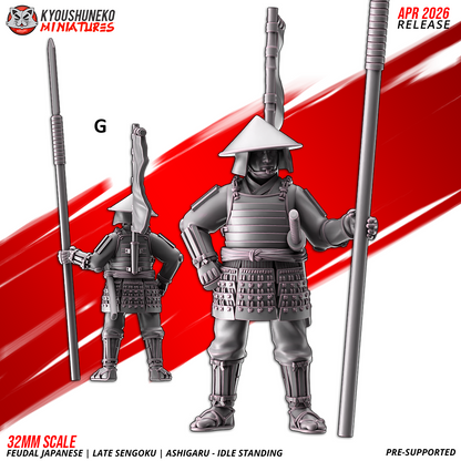 Feudal Japanese Late Sengoku Ashigaru Idle Standing