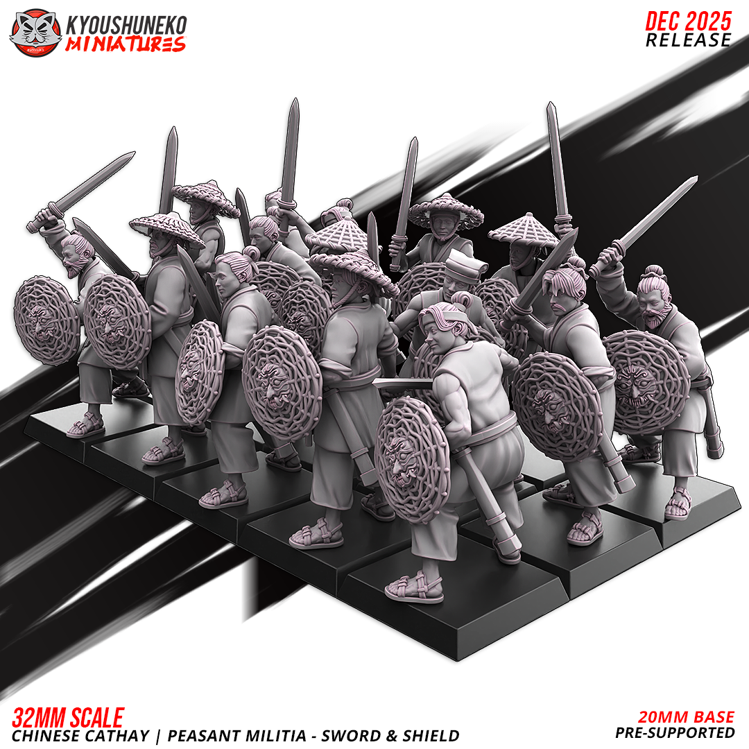 Chinese Cathay Peasant Militia Sword & Shield