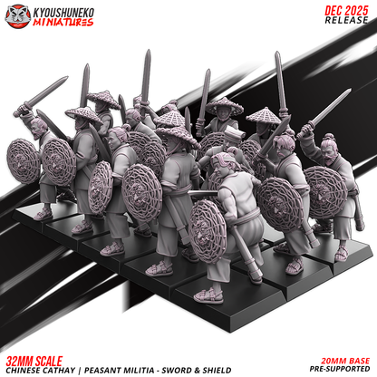 Chinese Cathay Peasant Militia Sword & Shield