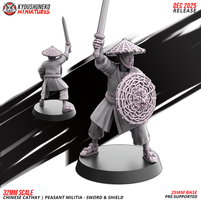 Chinese Cathay Peasant Militia Sword & Shield
