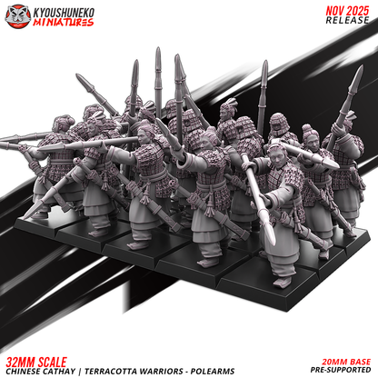 Chinese Cathay Terracotta Warriors Polearms