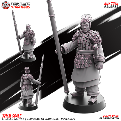 Chinese Cathay Terracotta Warriors Polearms