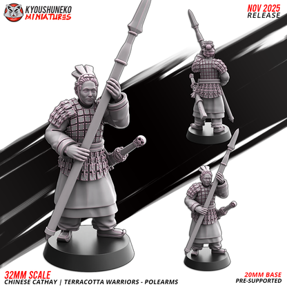 Chinese Cathay Terracotta Warriors Polearms