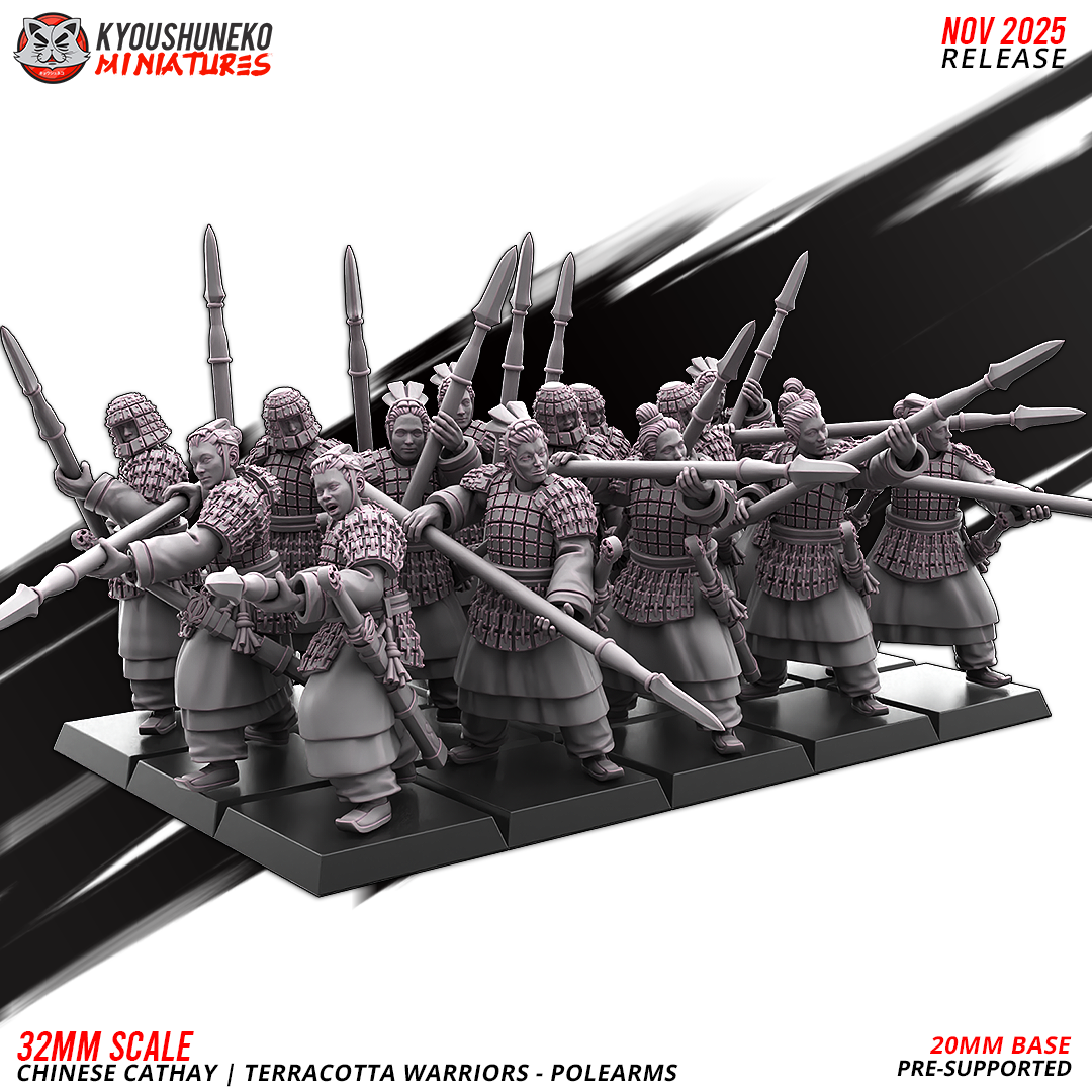 Chinese Cathay Terracotta Warriors Polearms