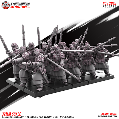 Chinese Cathay Terracotta Warriors Polearms