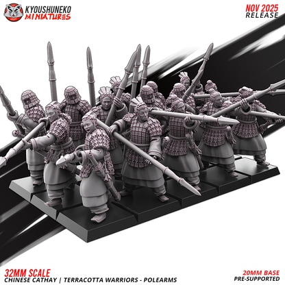 Chinese Cathay Terracotta Warriors Polearms