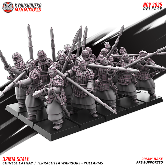 Chinese Cathay Terracotta Warriors Polearms