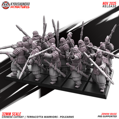 Chinese Cathay Terracotta Warriors Polearms