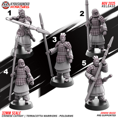 Chinese Cathay Terracotta Warriors Polearms