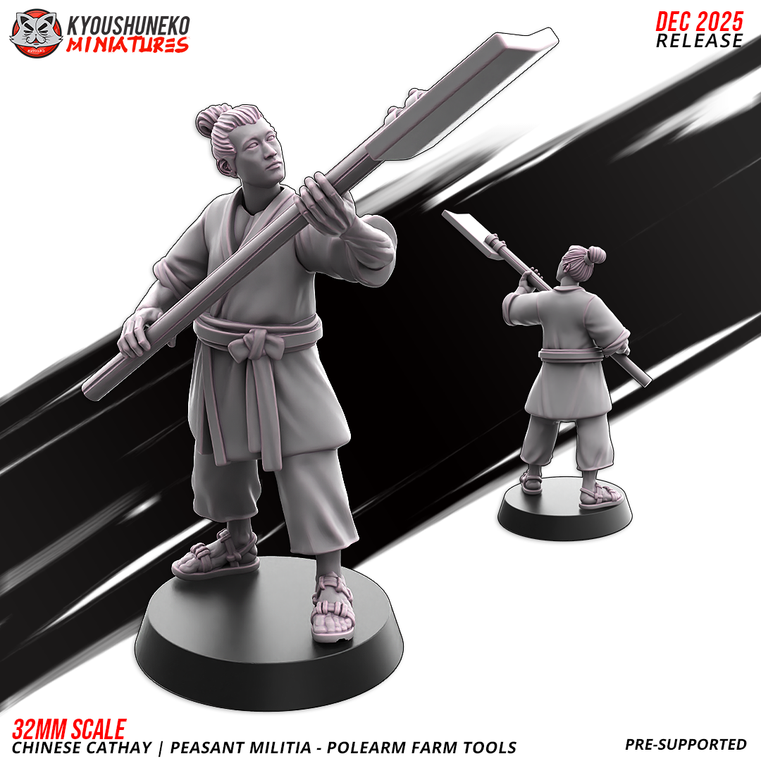 Chinese Cathay Peasant Militia Polearms (Farm Tools)