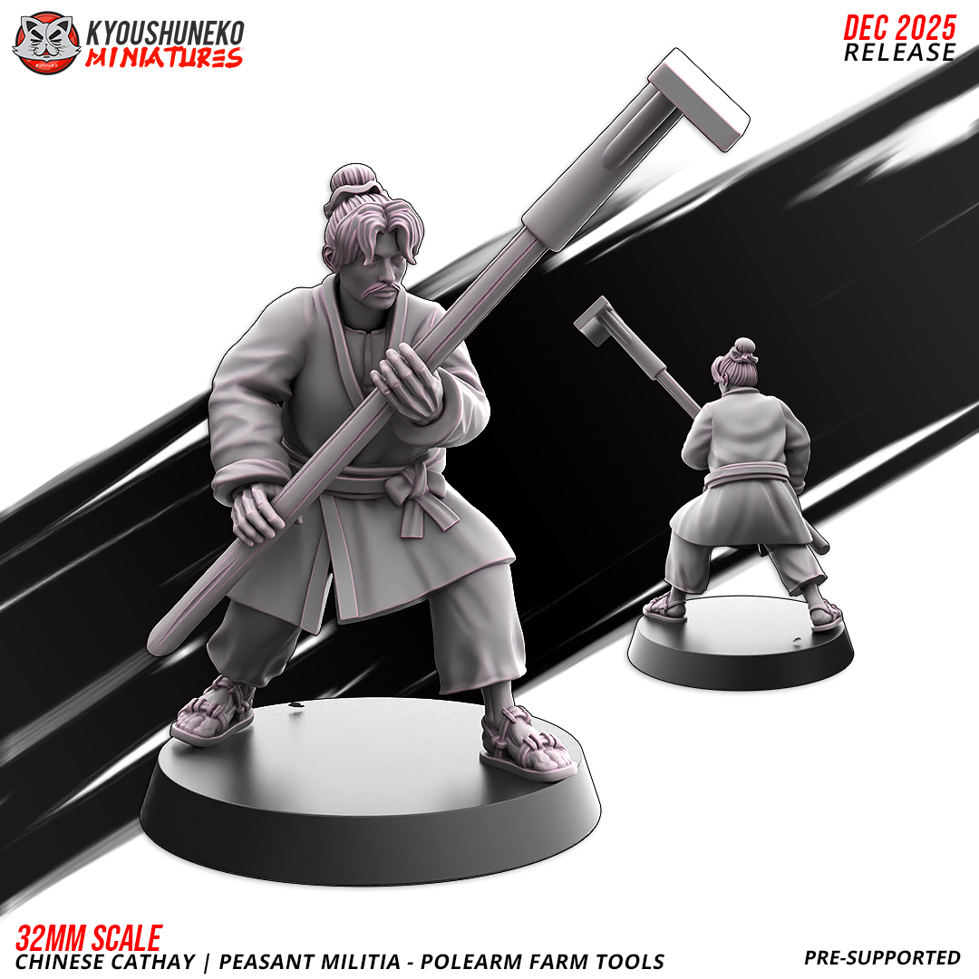 Chinese Cathay Peasant Militia Polearms (Farm Tools)