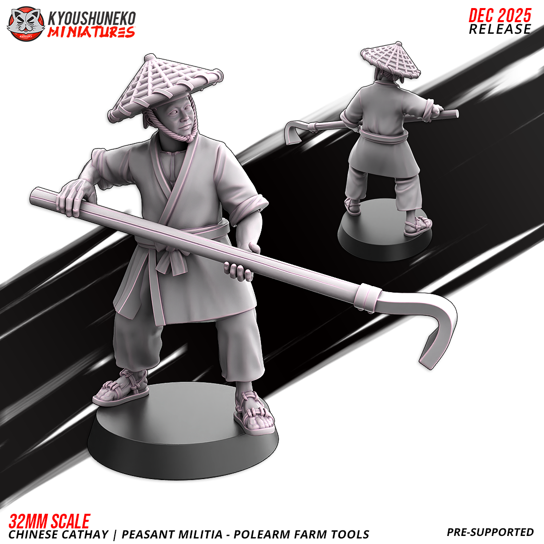 Chinese Cathay Peasant Militia Polearms (Farm Tools)
