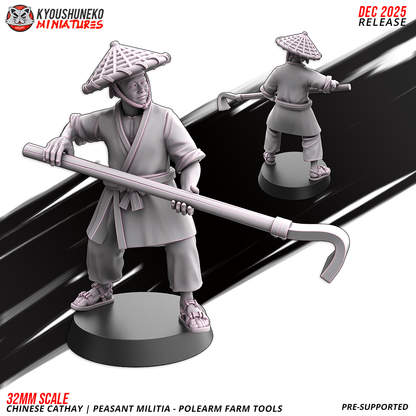 Chinese Cathay Peasant Militia Polearms (Farm Tools)