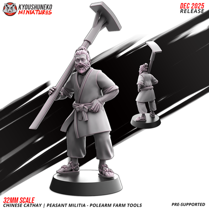 Chinese Cathay Peasant Militia Polearms (Farm Tools)