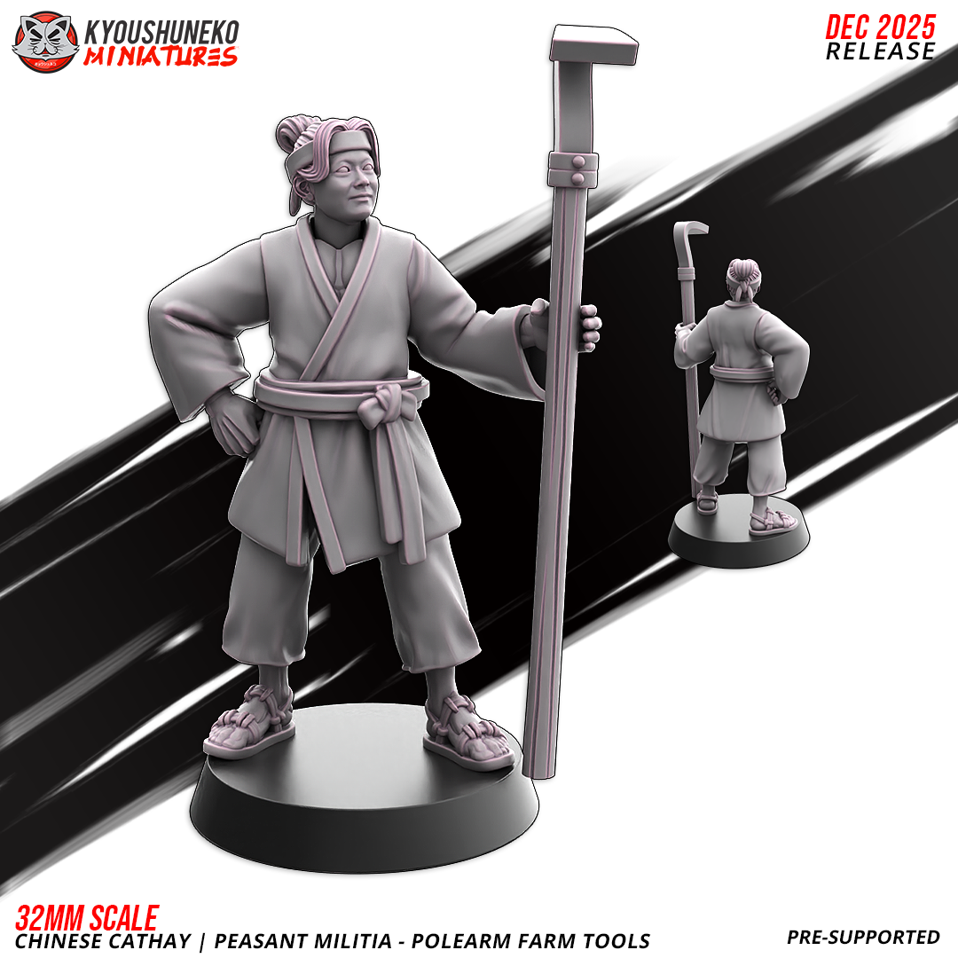 Chinese Cathay Peasant Militia Polearms (Farm Tools)