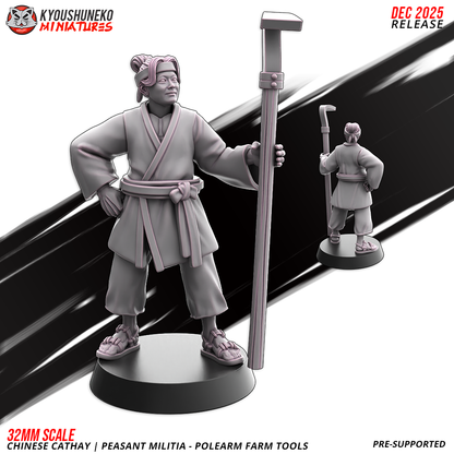 Chinese Cathay Peasant Militia Polearms (Farm Tools)