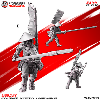 Feudal Japanese Late Sengoku Ashigaru Charging