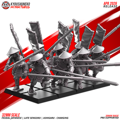 Feudal Japanese Late Sengoku Ashigaru Charging