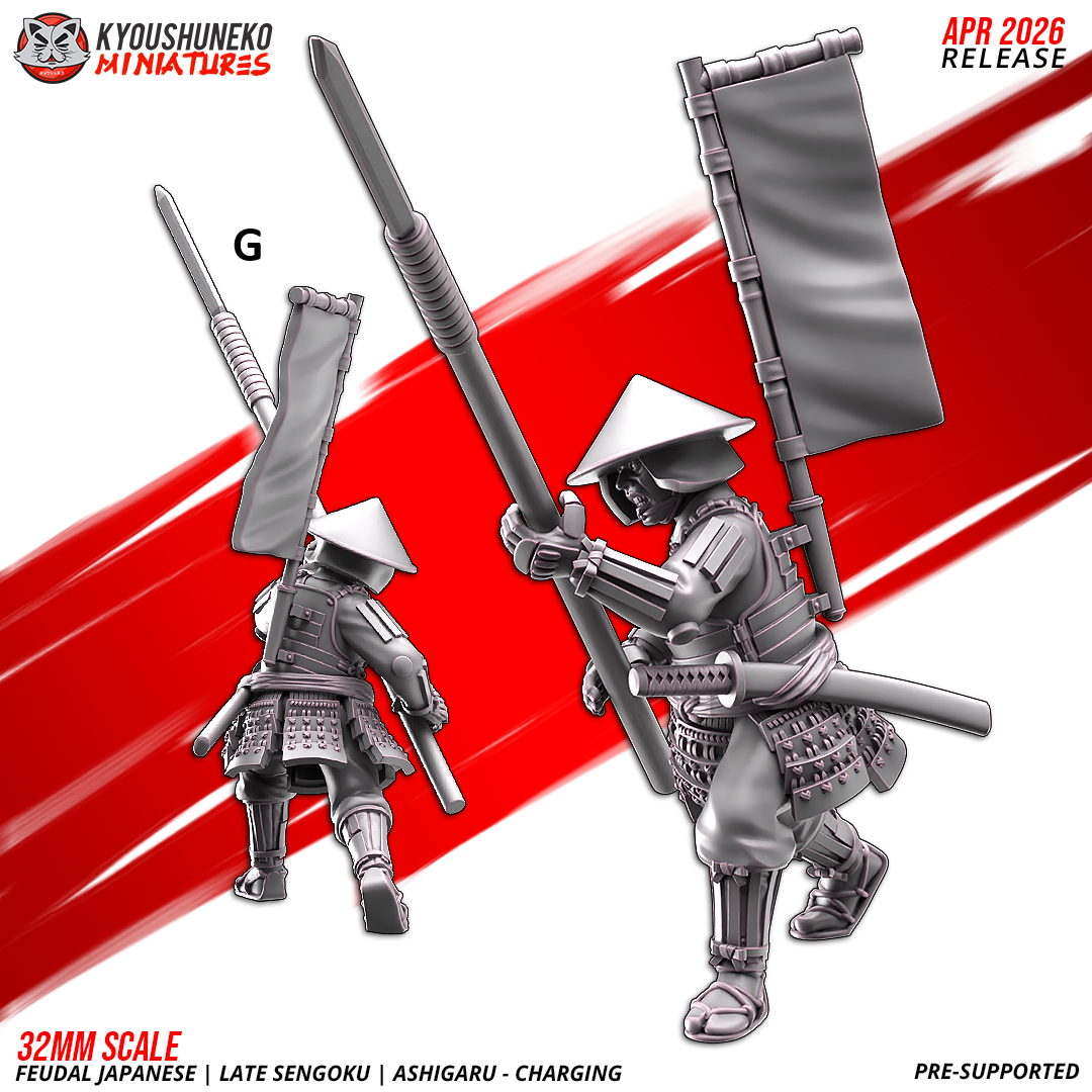 Feudal Japanese Late Sengoku Ashigaru Charging