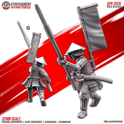 Feudal Japanese Late Sengoku Ashigaru Charging