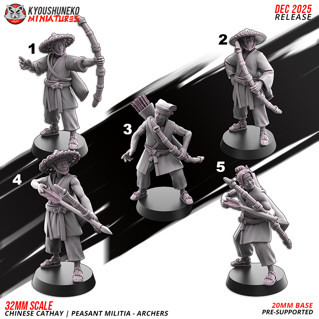 Chinese Cathay Peasant Militia Archers
