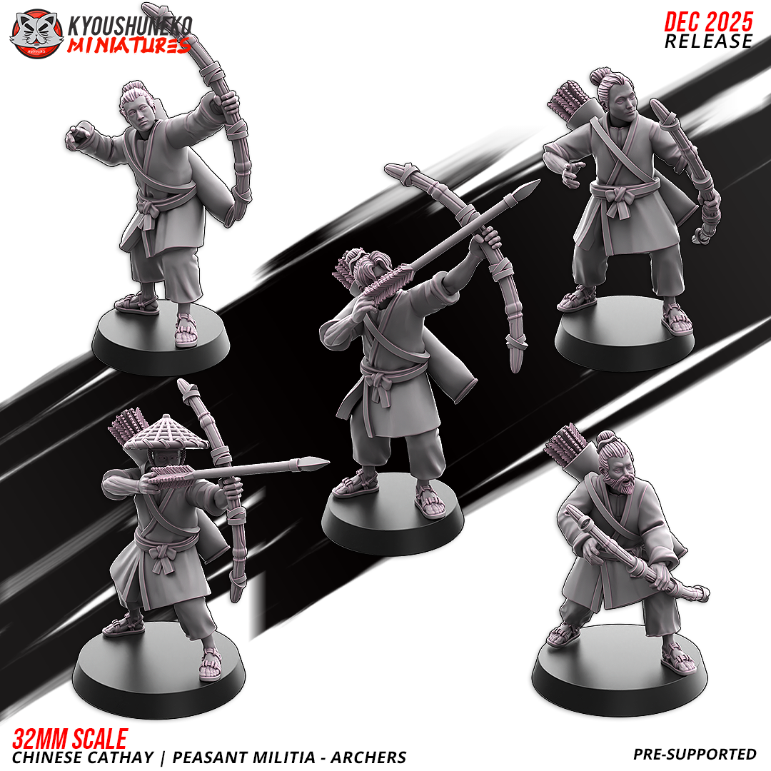 Chinese Cathay Peasant Militia Archers