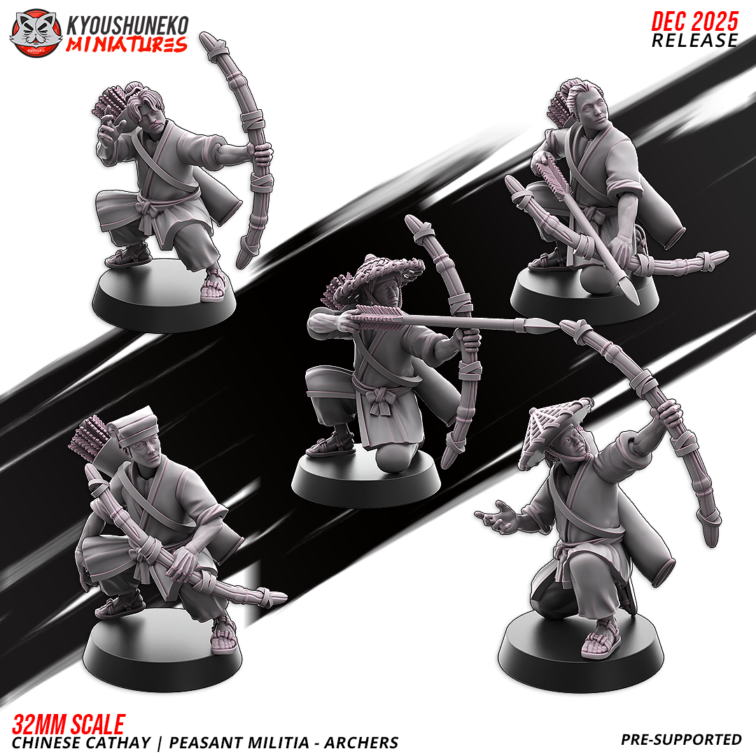 Chinese Cathay Peasant Militia Archers