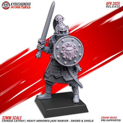 Heavy Armored Jade Warriors – Sword & Shield | Grand Cathay | Kyoushuneko Miniatures