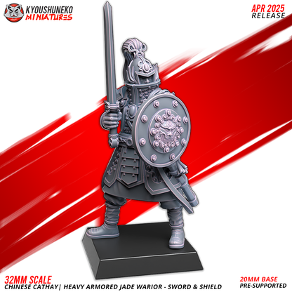Heavy Armored Jade Warriors – Sword & Shield | Grand Cathay | Kyoushuneko Miniatures