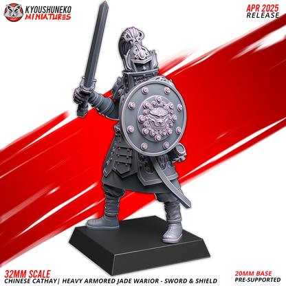 Heavy Armored Jade Warriors – Sword & Shield | Grand Cathay | Kyoushuneko Miniatures