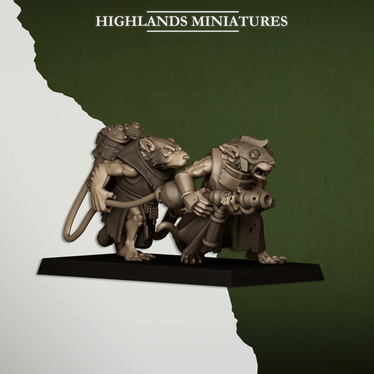 Heavy Weapons Team - Flamethrower | Sewer Vermin | Highlands Miniatures