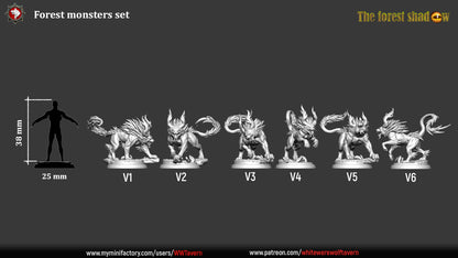 Forest Monsters Set | The Forest Shadow | Resin 3D Printed Miniature | White Werewolf Tavern | DnD