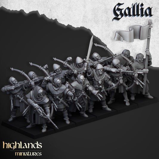 Gallian Archers | Gallia, the Medieval Kingdom | Highlands Miniatures