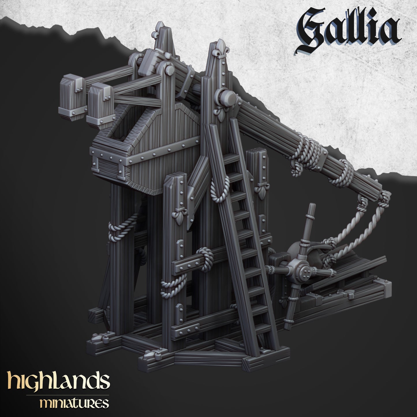 Gallian Trebuchet | Gallia, the Medieval Kingdom | Highlands Miniatures