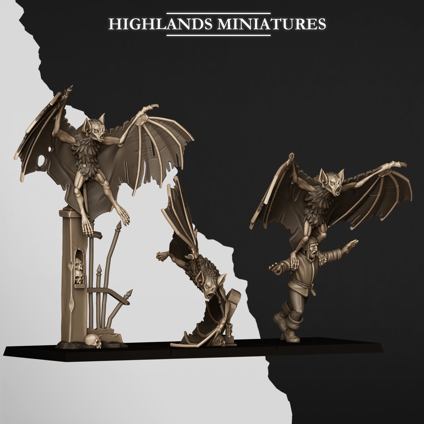 Giant Bats | Transilvanya - The Fallen Realm | Highlands Miniatures
