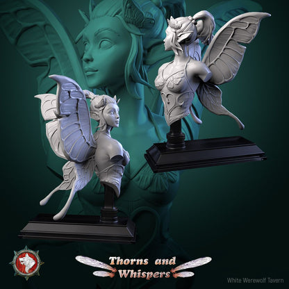 Glimmer Guardian bust, front three-quarter view with heart-motif corset