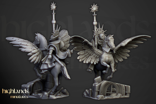 High Wizard on Pegasus | Sunland, Empire of the Sun | Highlands Miniatures