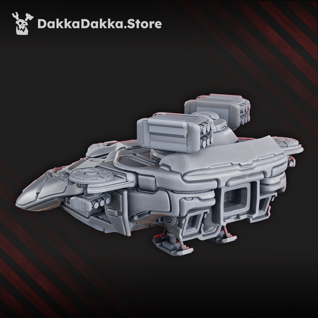 Black Sun Covenant hover tank with missile pod turret, sci-fi grav vehicle by Dakka Dakka