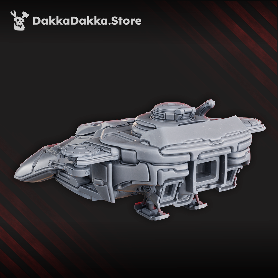 Black Sun Covenant hover tank with closed-hatch commander cupola and front hull gun, sci-fi grav vehicle by Dakka Dakka