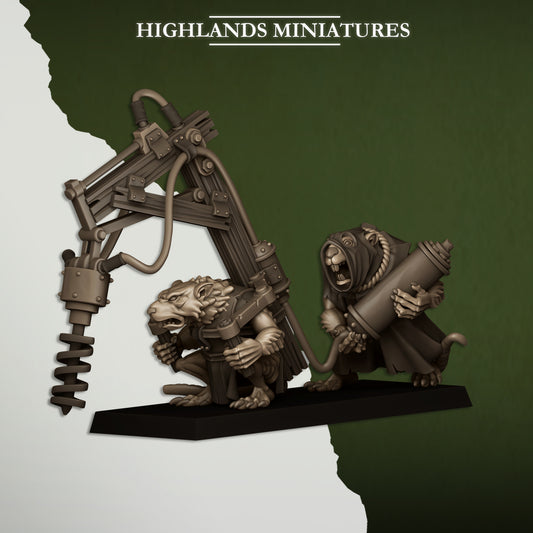 Heavy Weapons Team - Heavy Drill | Sewer Vermin | Highlands Miniatures