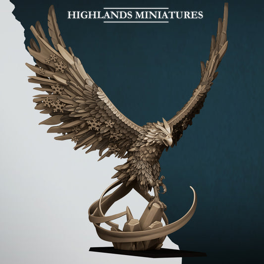 Frost Phoenix (Optional Rider) | Aegean Elves | Highlands Miniatures