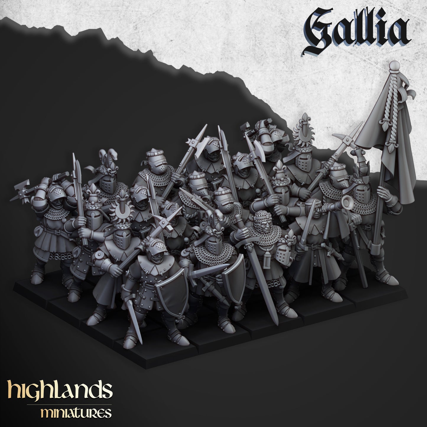 Knights of Gallia on Foot | Gallia, the Medieval Kingdom | Highlands Miniatures