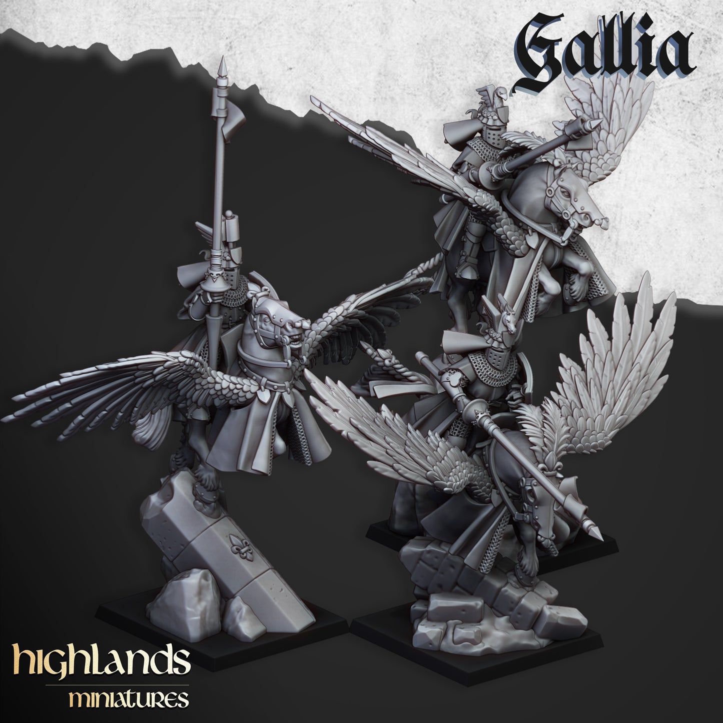 Pegasus Knights | Gallia, the Medieval Kingdom | Highlands Miniatures