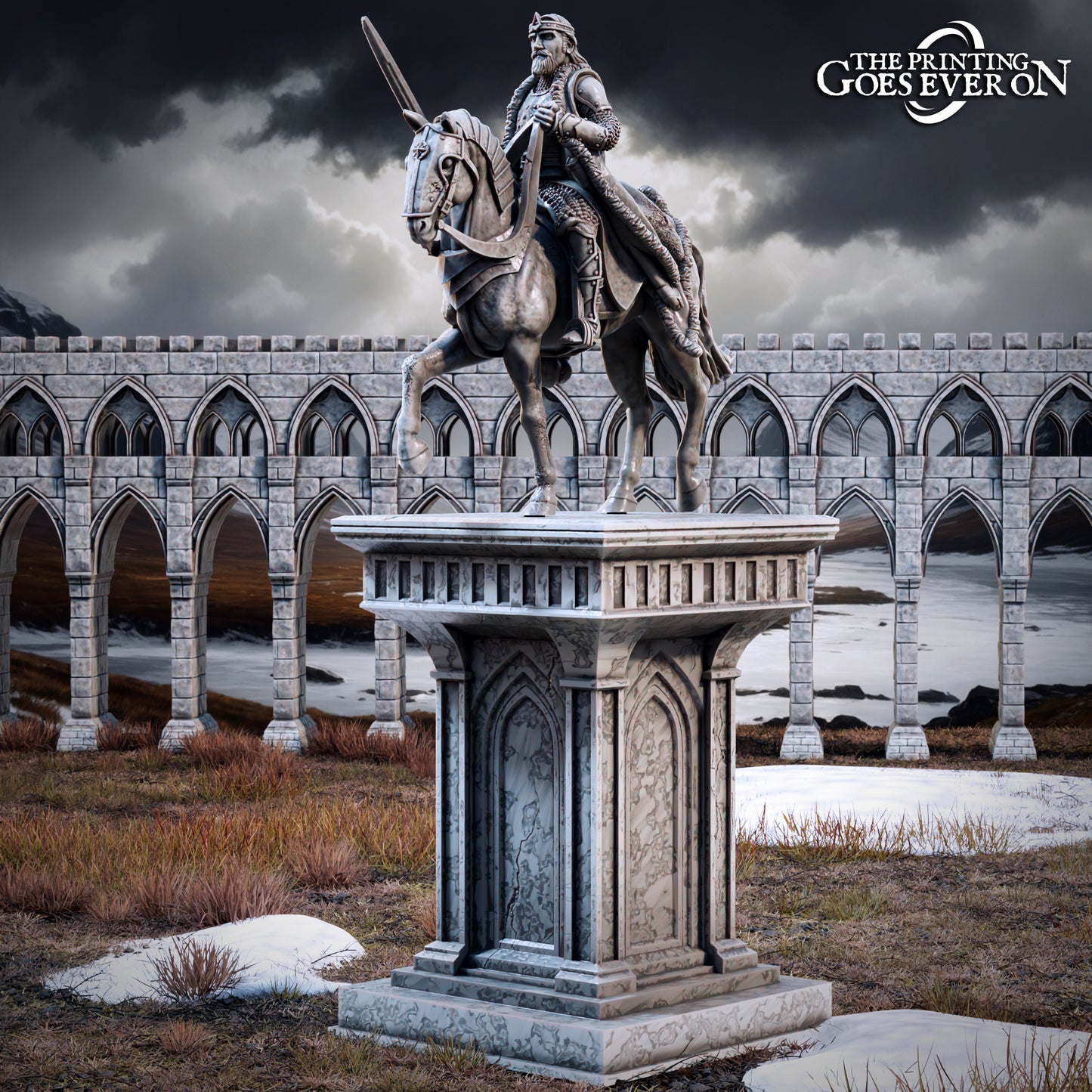 Statue of Mounted King | Tales of the Northern Kingdom | MESBG | The Printing Goes Ever On